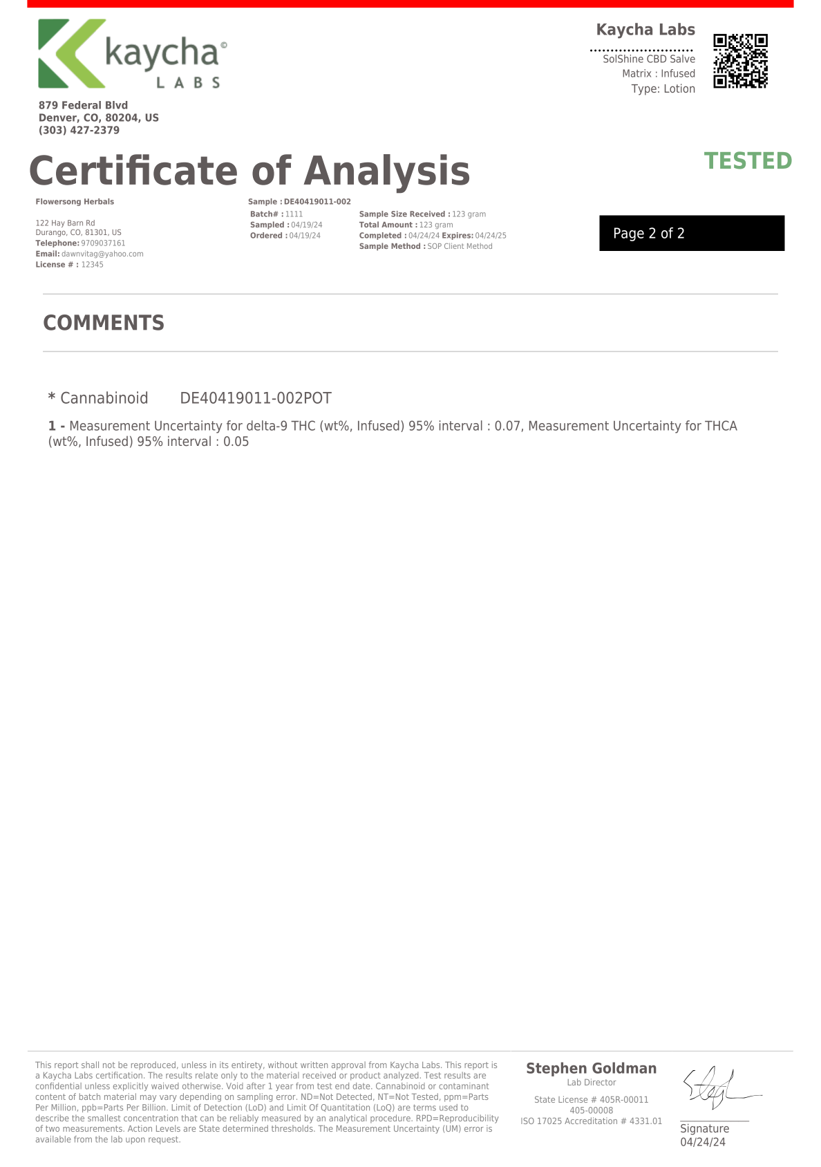 CBD Salve 1000mg with Arnica Oil